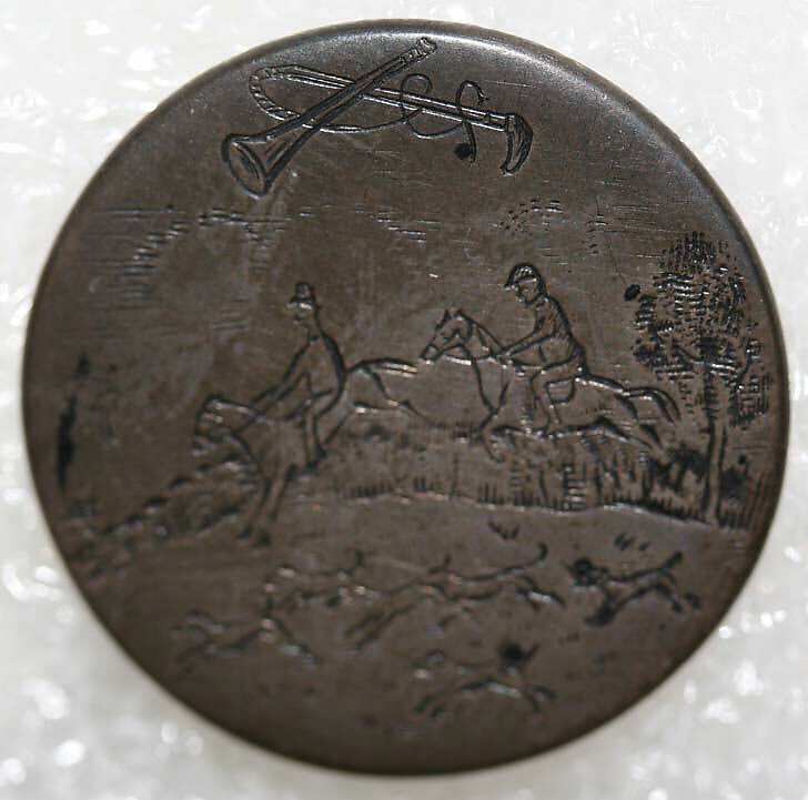 Button, metal, British