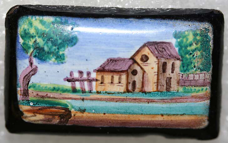 Button, enamel, French