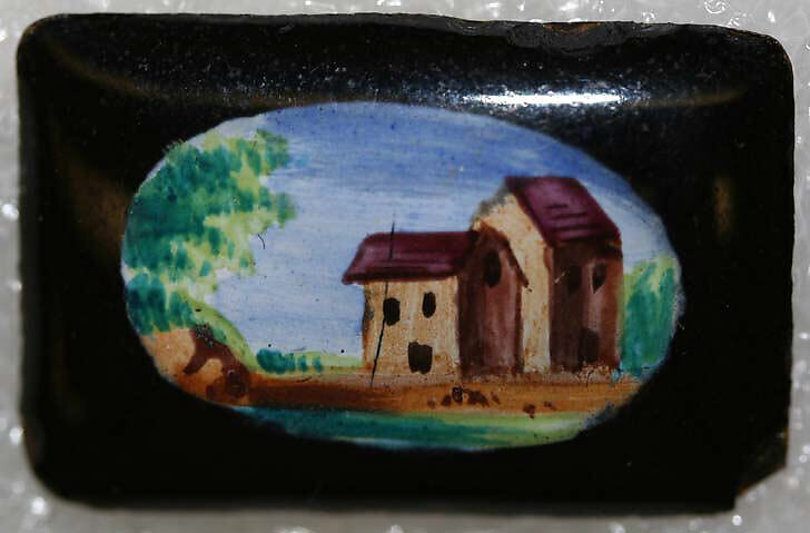 Button, enamel, French