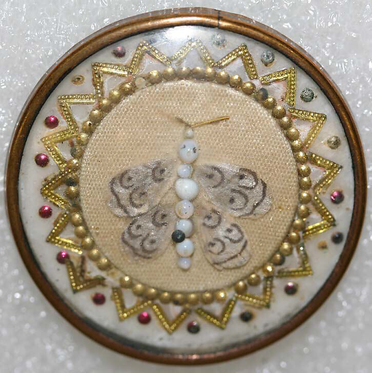 Button, glass, pearl, metal, French