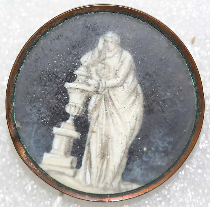 Button, ivory, glass, French