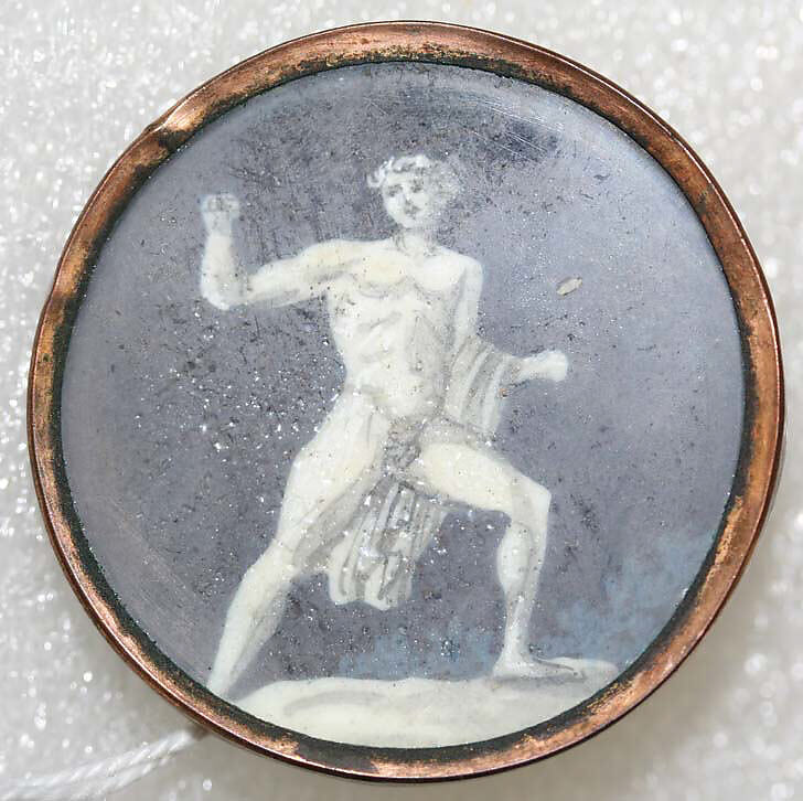 Button, ivory, glass, French