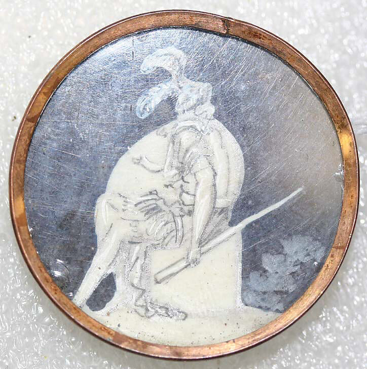 Button, ivory, glass, French