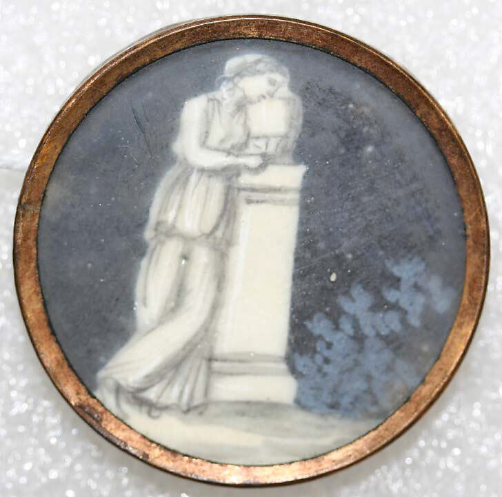 Button, ivory, glass, French