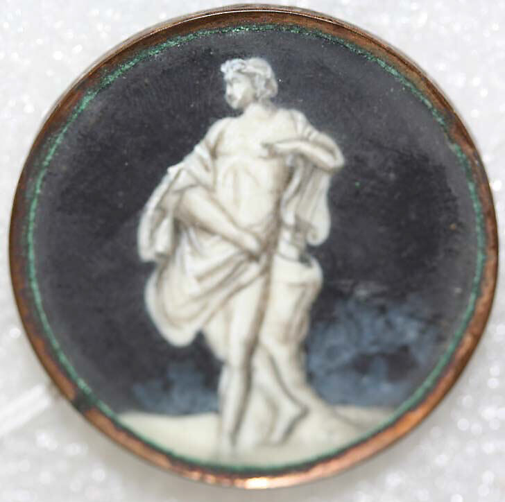 Button, ivory, glass, French