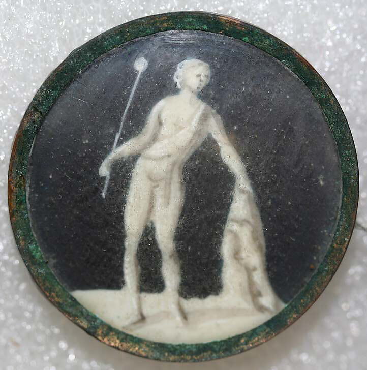 Button, ivory, glass, French