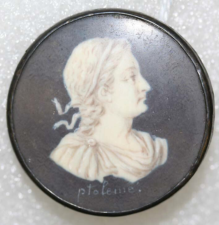 Button, grisaille, glass, French