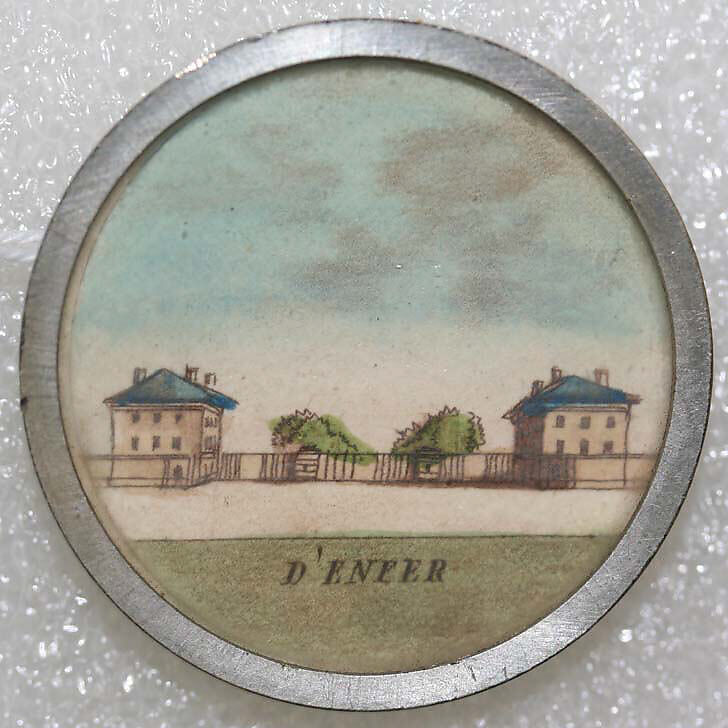 Button, watercolor, French