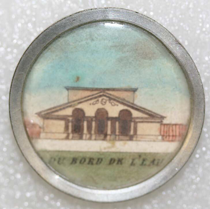 Button, watercolor, French