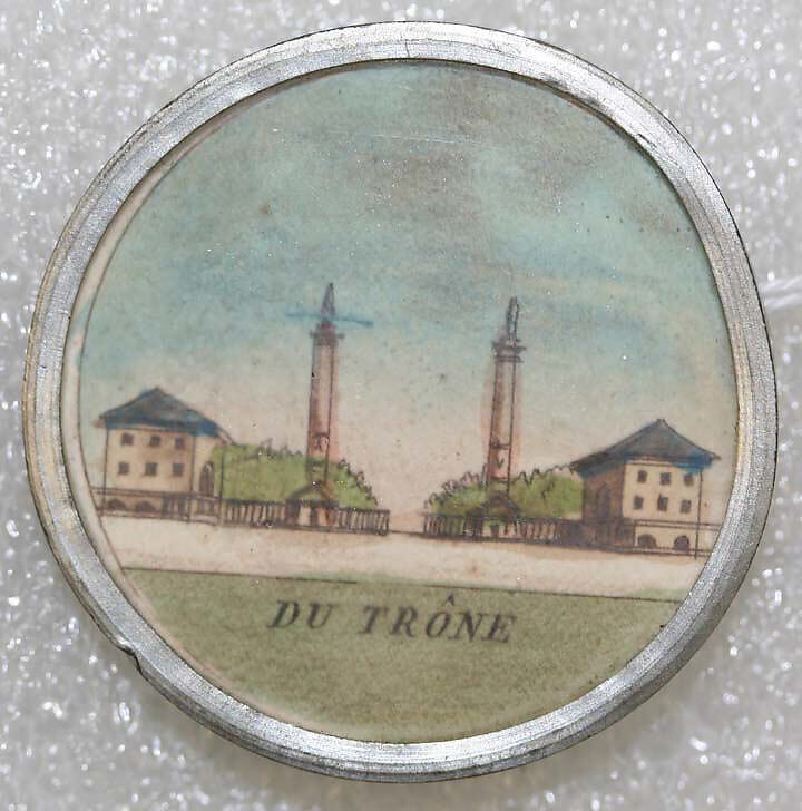 Button, watercolor, French