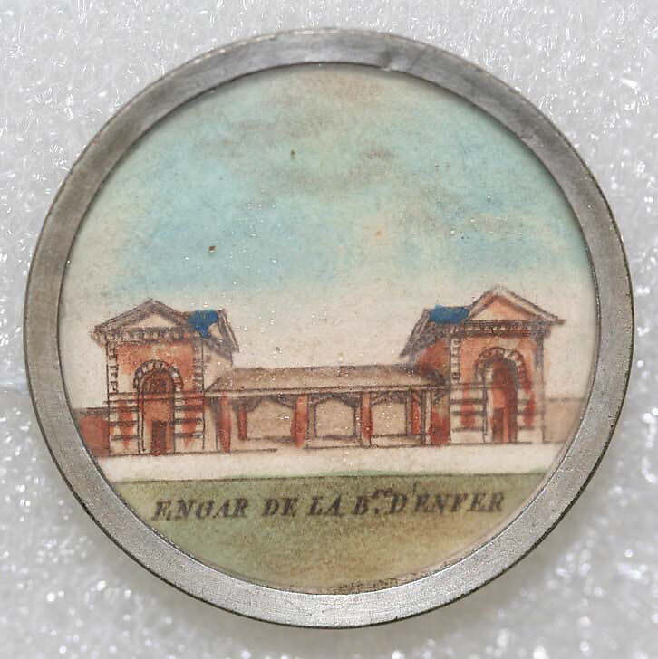 Button, watercolor, French