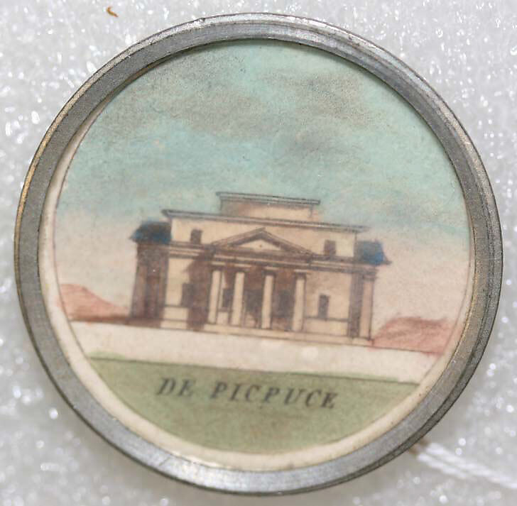 Button, watercolor, French