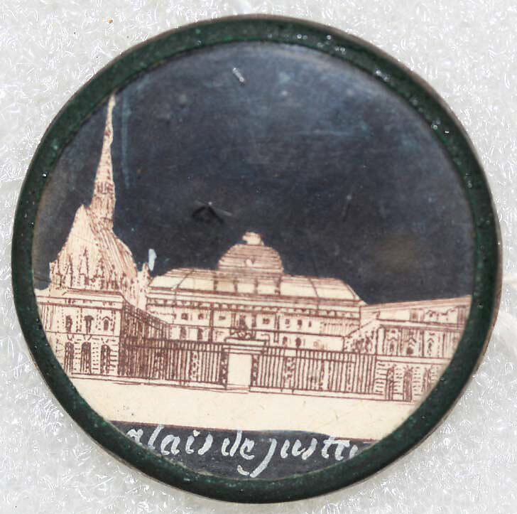 Button, watercolor, French