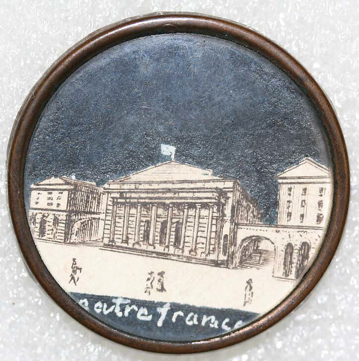 Button, watercolor, French