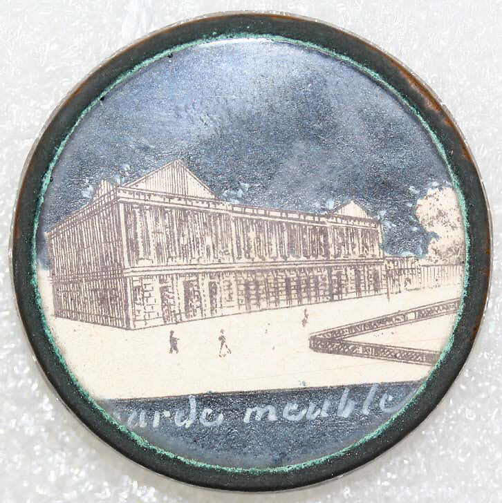 Button, watercolor, French