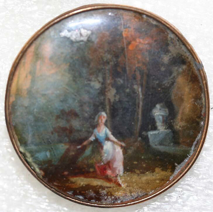 Button, ivory, metal, French