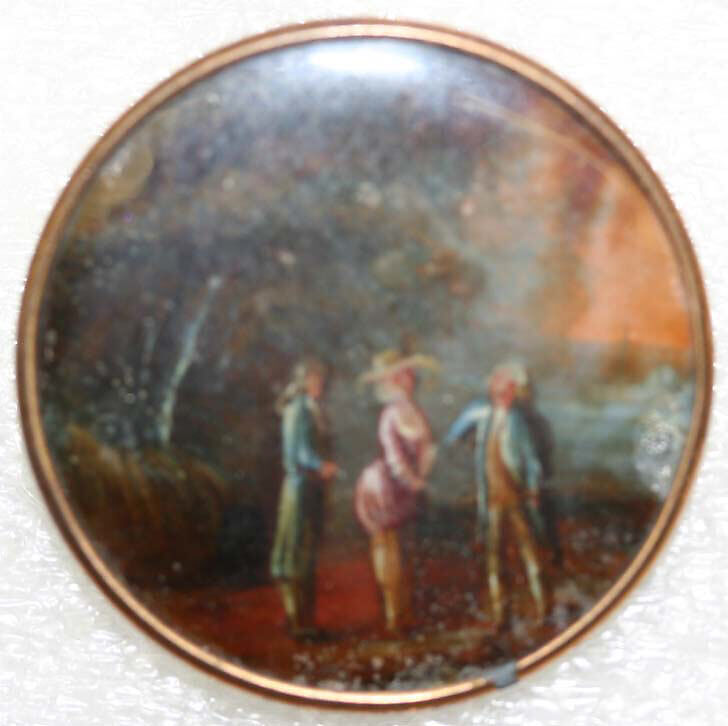 Button, ivory, metal, French