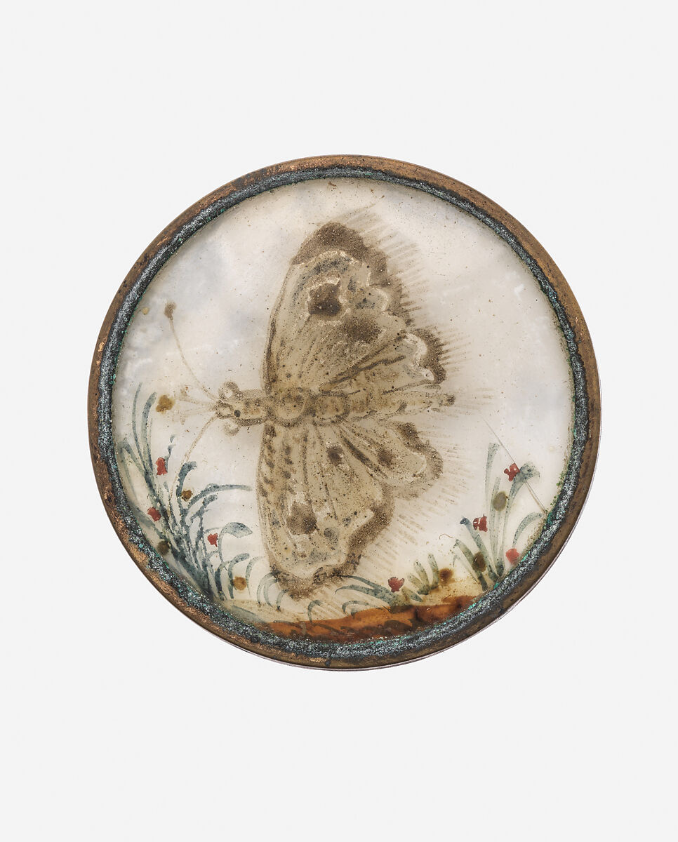 Button, glass, French