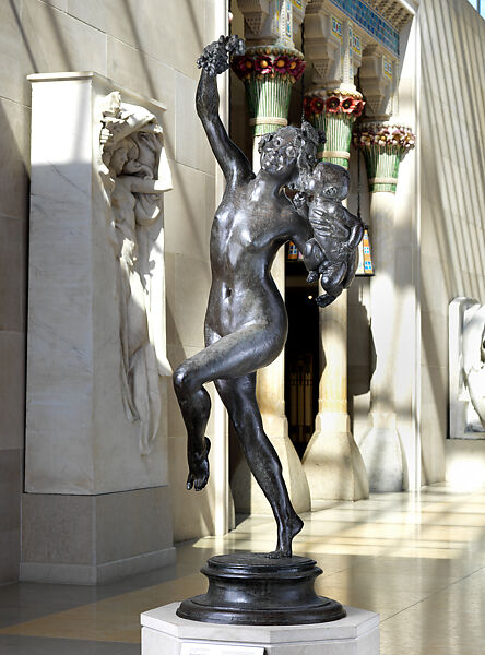 Bacchante and Infant Faun, Frederick William MacMonnies (American, New York 1863–1937 New York), Bronze, American