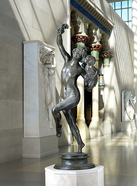 Bacchante and Infant Faun, Frederick William MacMonnies (American, New York 1863–1937 New York), Bronze, American