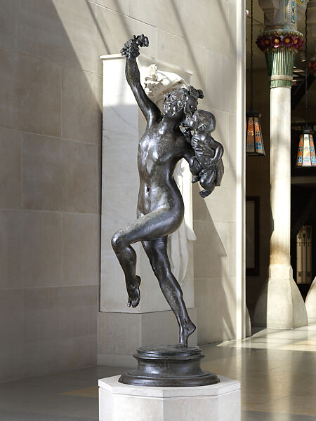 Bacchante and Infant Faun, Frederick William MacMonnies (American, New York 1863–1937 New York), Bronze, American