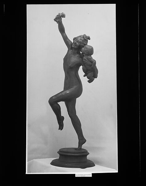 Bacchante and Infant Faun, Frederick William MacMonnies (American, New York 1863–1937 New York), Bronze, American