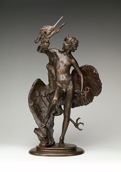 Young Faun with Heron, Frederick William MacMonnies (American, New York 1863–1937 New York), Bronze, American 