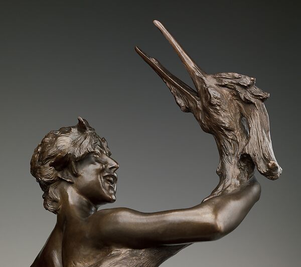 Young Faun with Heron, Frederick William MacMonnies (American, New York 1863–1937 New York), Bronze, American