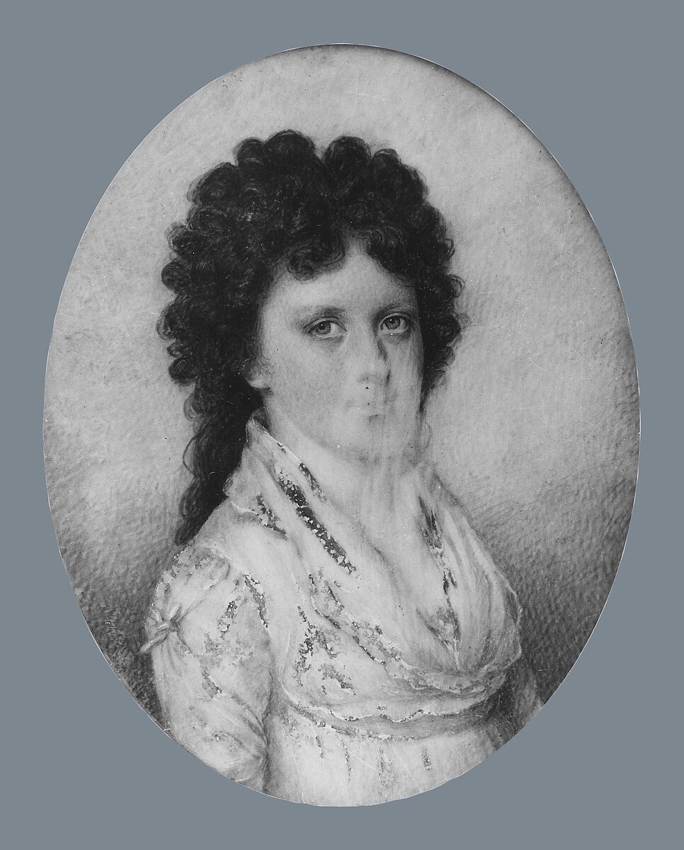 Mrs. James G. Almy (Myra Eliot), Edward Greene Malbone (1777–1807), Watercolor on ivory, American 