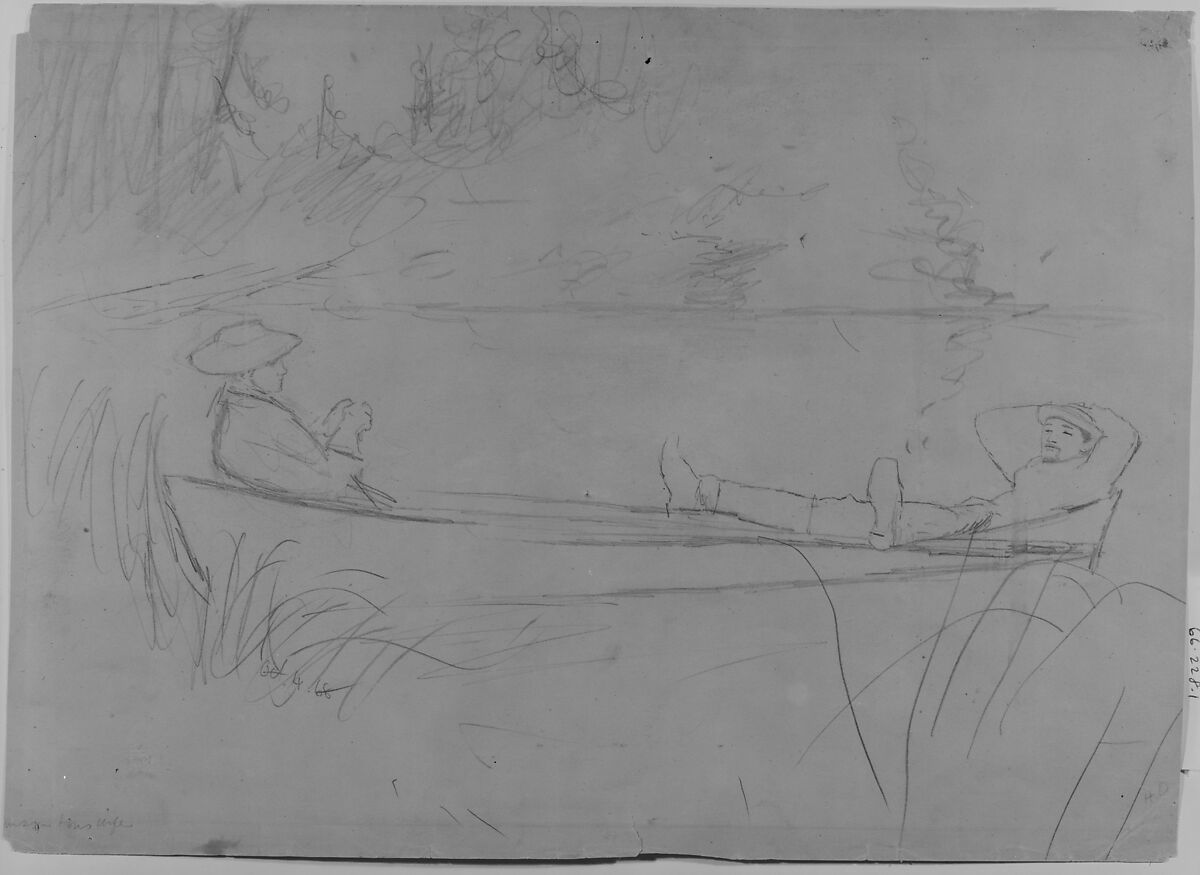 Ned Samson and His Wife, Homer Dodge Martin (American, Albany, New York 1836–1897 St. Paul, Minnesota), Graphite on light brown wove paper, American