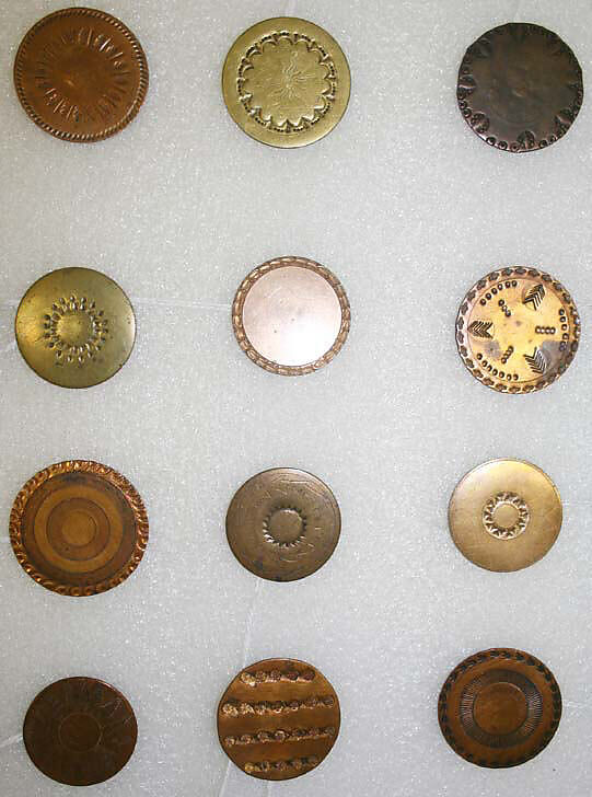 Button, metal, American 