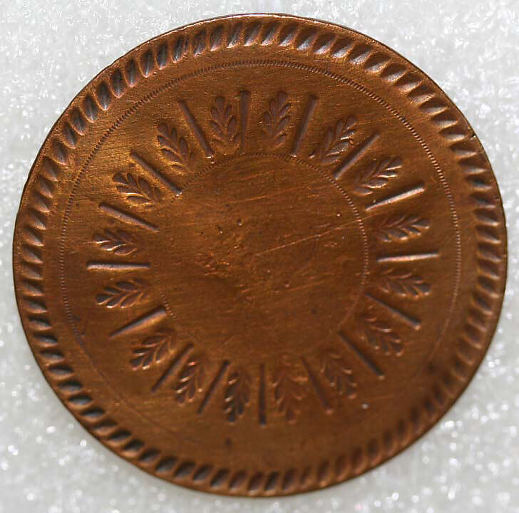 Button, metal, American