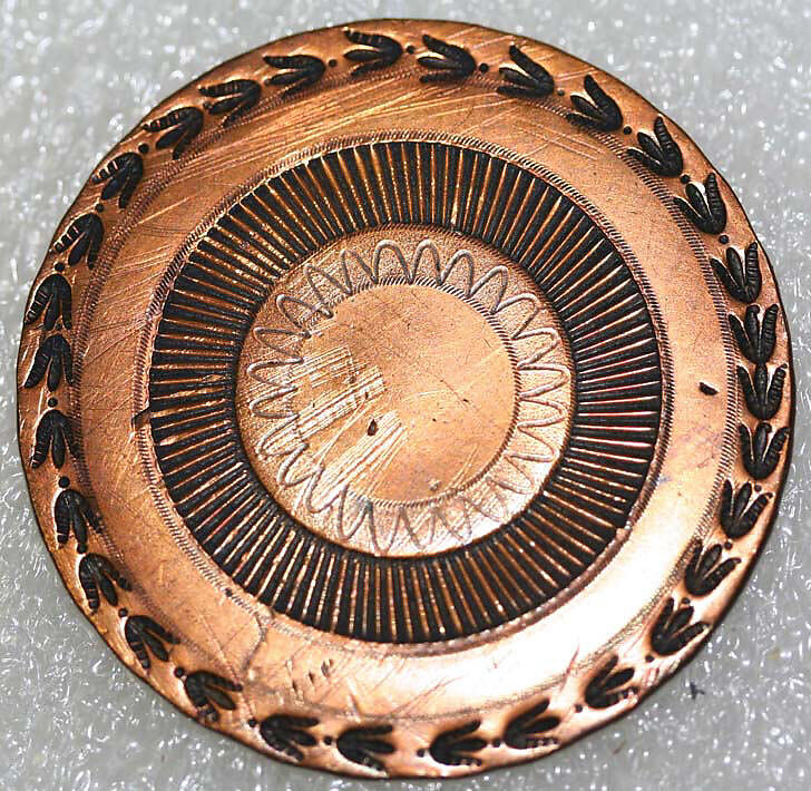Button, metal, American
