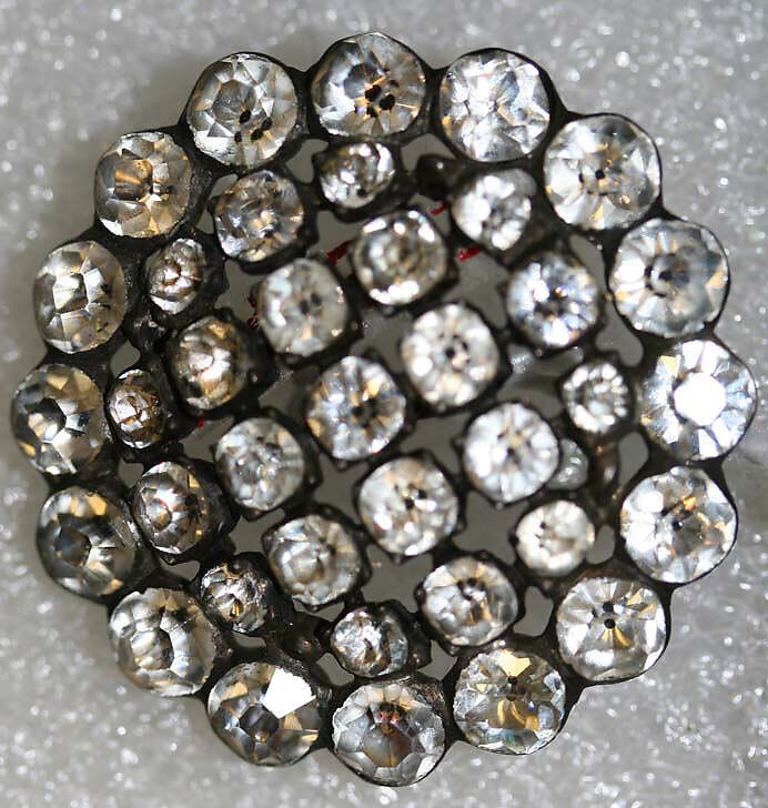 Button, metal, paste, French