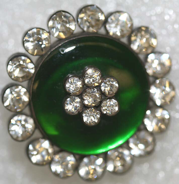 Button, metal, paste, French