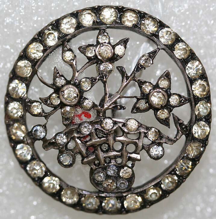 Button, metal, paste, French