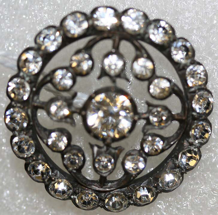 Button, metal, paste, French