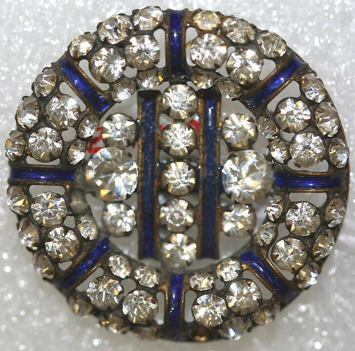 Button, metal, paste, French