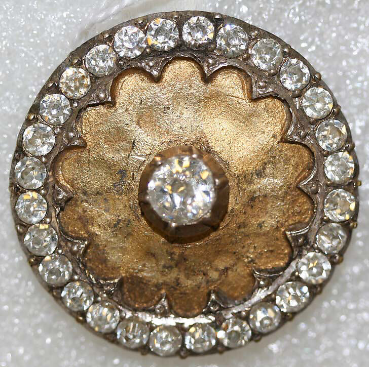 Button, metal, paste, French