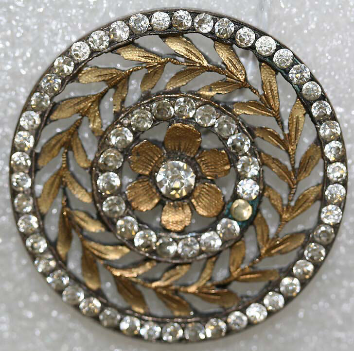 Button, metal, paste, French