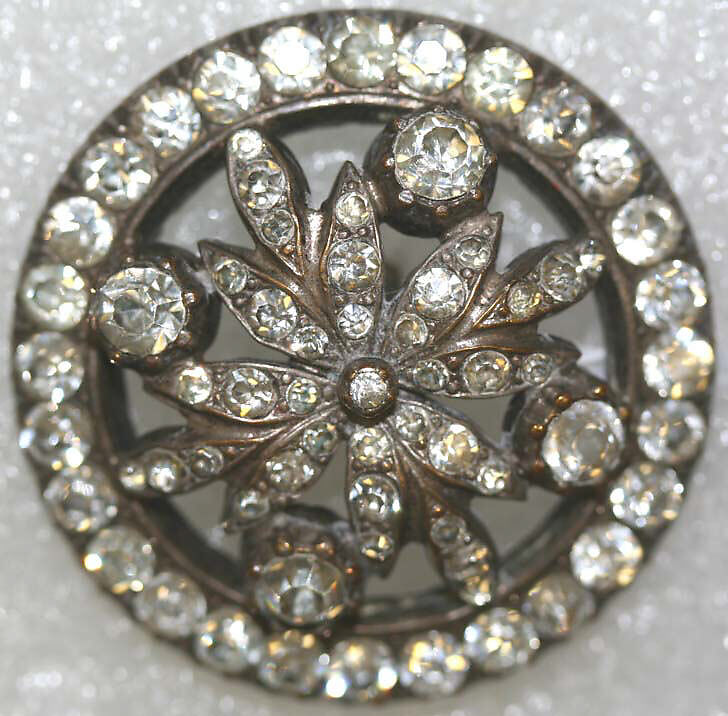 Button, metal, paste, French