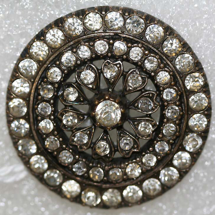 Button, metal, paste, French