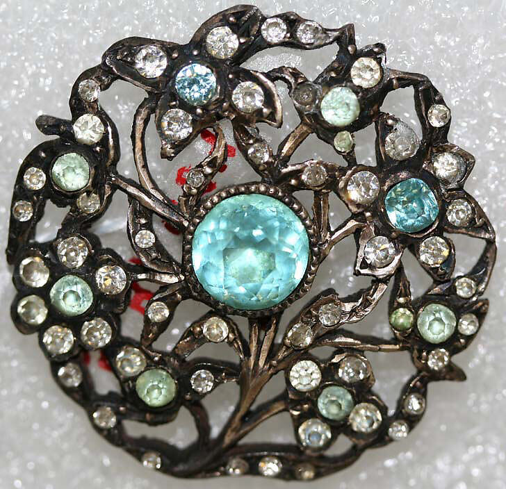 Button, metal, paste, French
