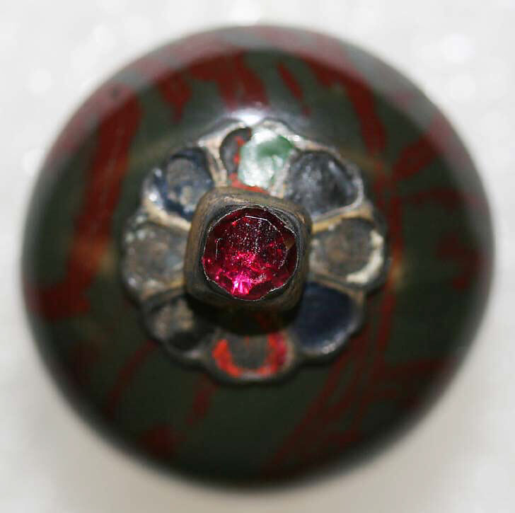 Button, semi-precious stones, British