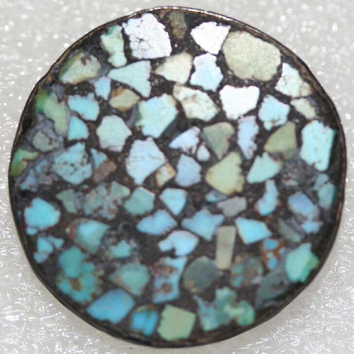Button, semi-precious stones, British