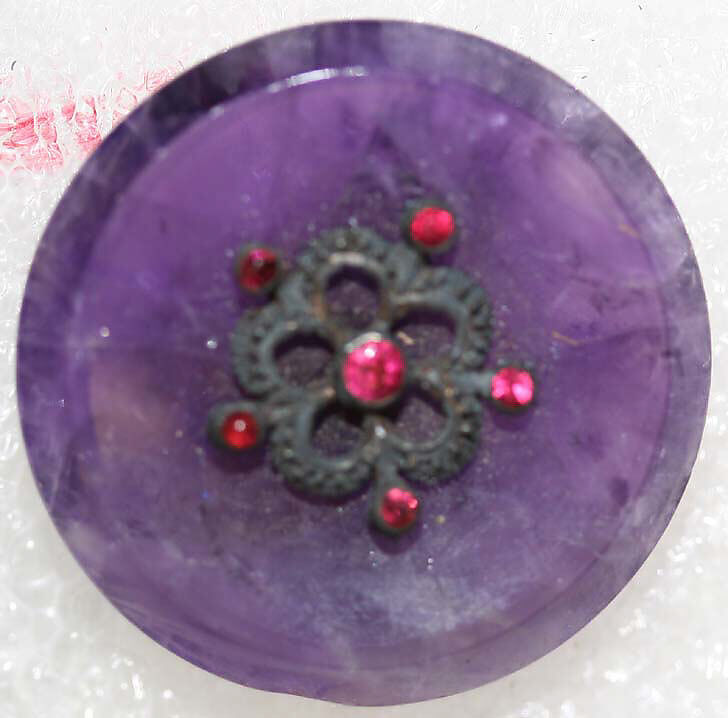 Button, semi-precious stones, British