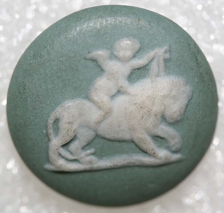 Button, jasper, metal, British