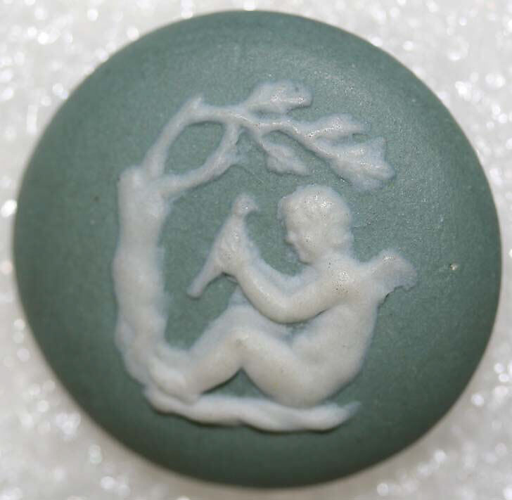 Button, jasper, metal, British