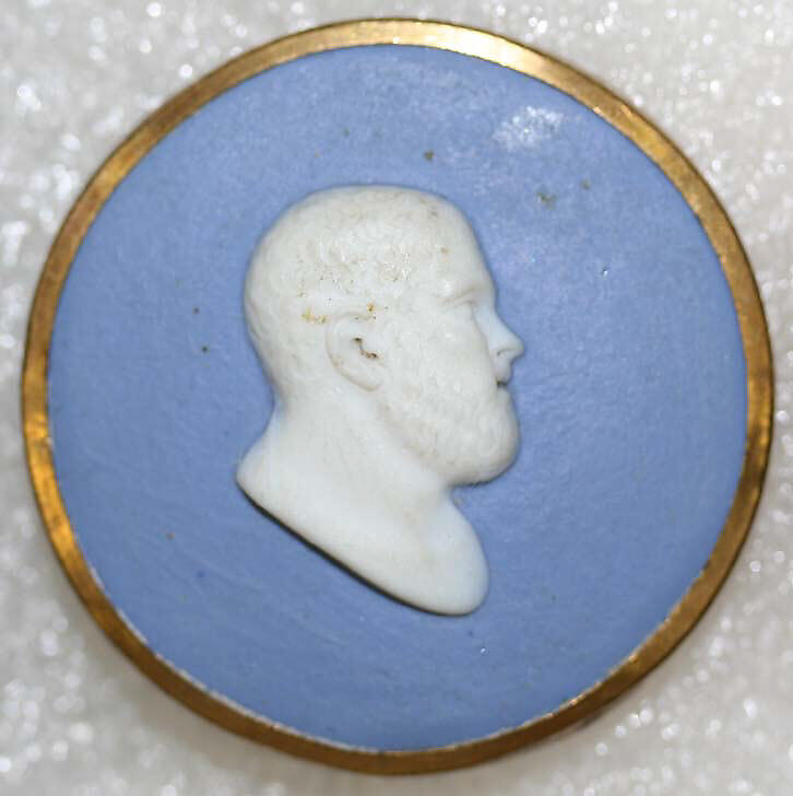 Button, jasper, metal, British