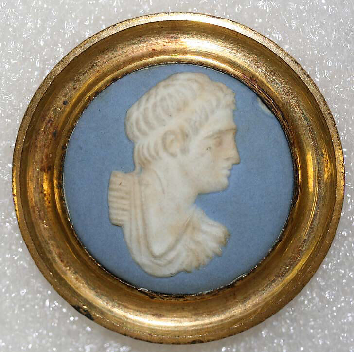 Button, jasper, metal, British